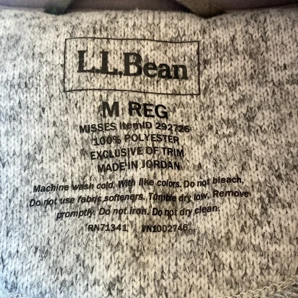 Women's L.L.Bean Sweater Fleece Pullover Size Medium Pewter Color - Picture 3 of 9